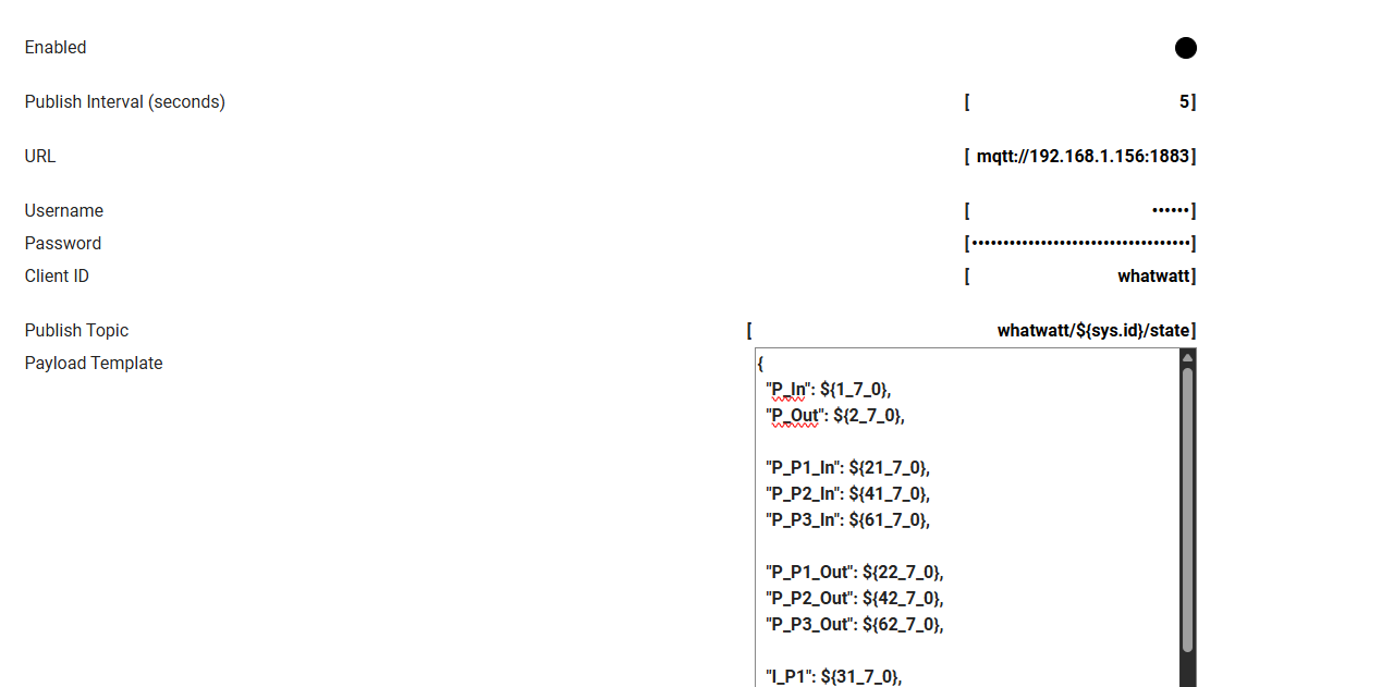 Configuration Whatwatt