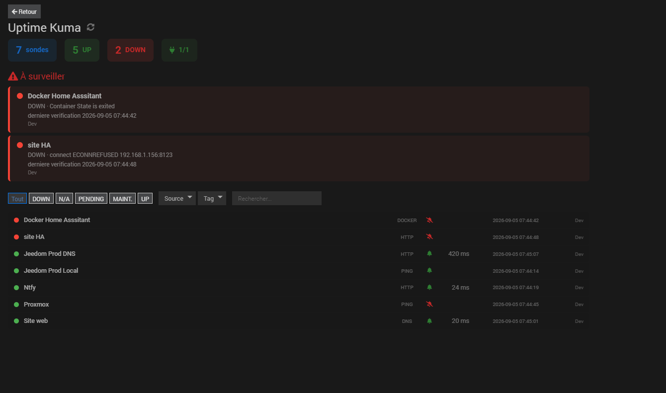 Panel vue globale
