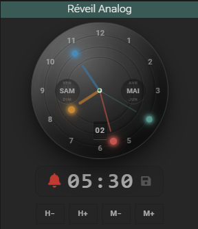 Widget réveil analogique