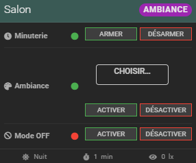 Widget Lumina sur la vue mobile