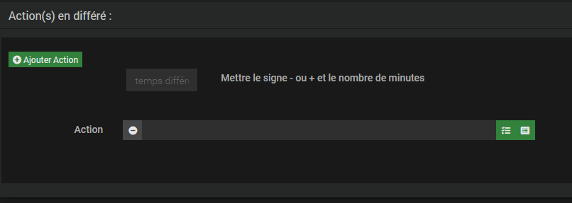 Configuration actions