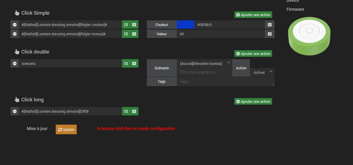Button config