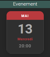 Widget événement
