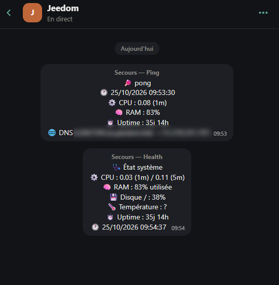 Salon Jeedom — échanges entre membres du foyer